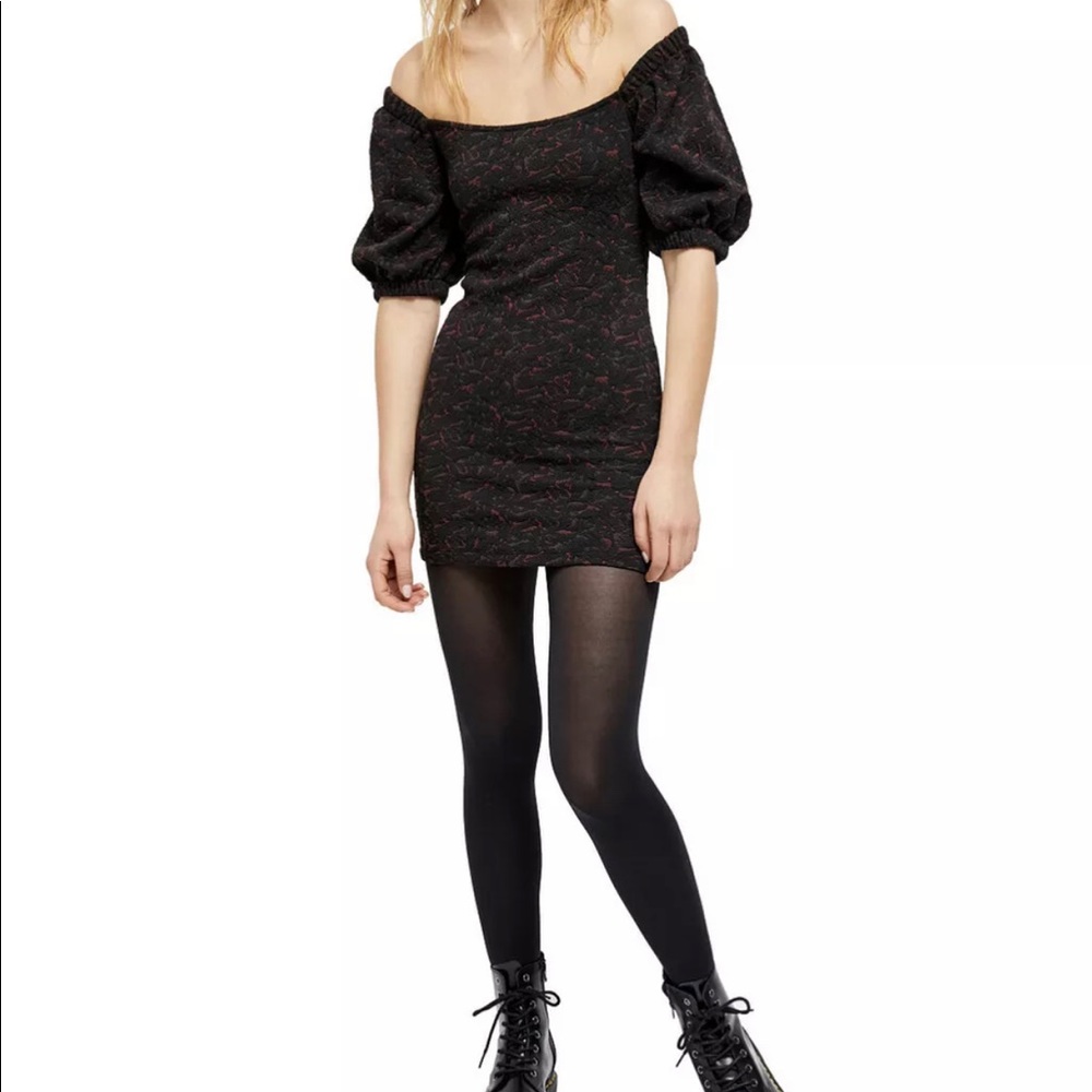 FREE PEOPLE Sunset Mini Dress COLOR BLACK COMBO SIZE XS NWT ($108)